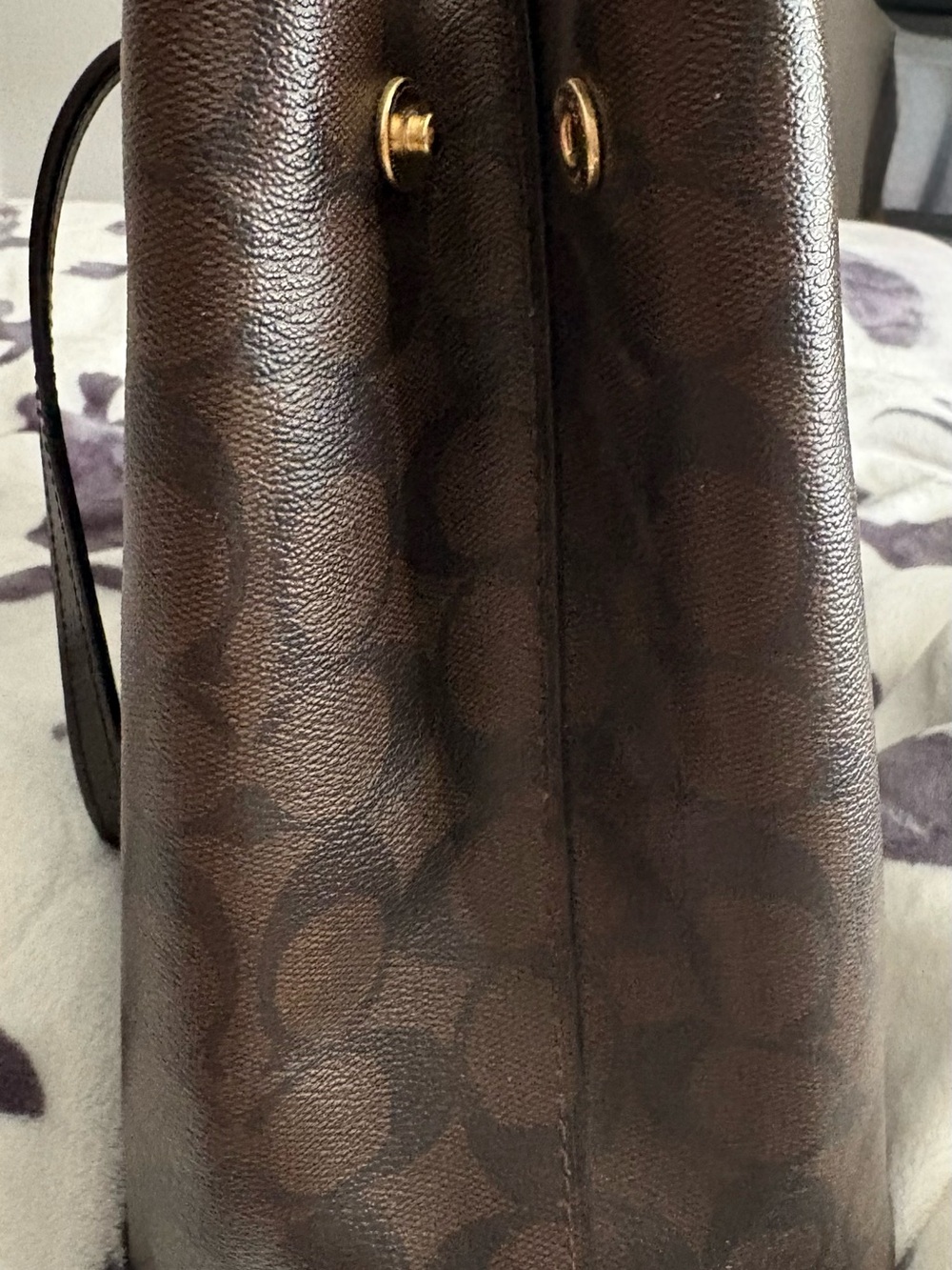 Medium Brown and Black Authentic Coach Purse - Picture 7 of 10